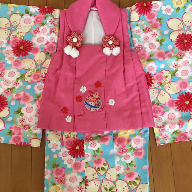 七五三 3歳 被布着物セット キッズ/ベビー/マタニティのキッズ服女の子用(90cm~)(和服/着物)の商品写真