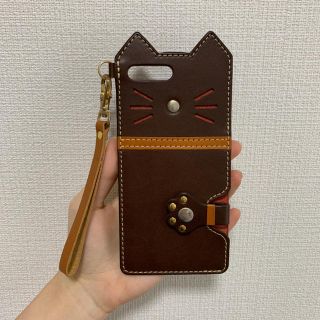 猫 革製品 iPhone8plus ケース(iPhoneケース)