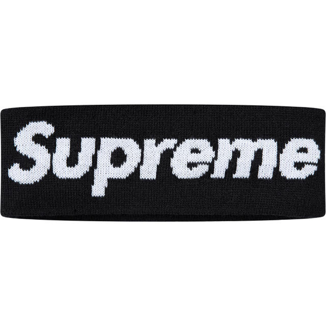 supreme NEWERA エアバンド 黒 Black Big Logo帽子