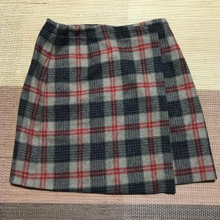 マックスマーラ(Max Mara)の【Max Mara】チェック 巻きスカート 38号(ミニスカート)