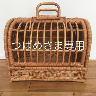 【つばめさま専用】大きなラタンキャリー(かご/ケージ)