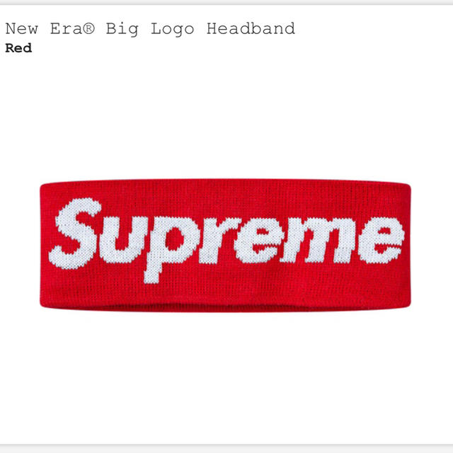 Red supreme New Era Big Logo Headband帽子