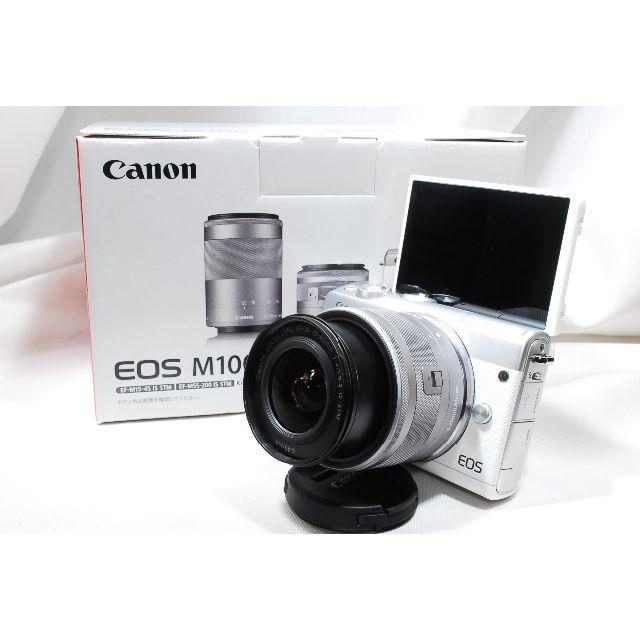 カメラ♡WiFi＆自撮り＆大人気♡Canon EOS M100 レンズキットホワイト