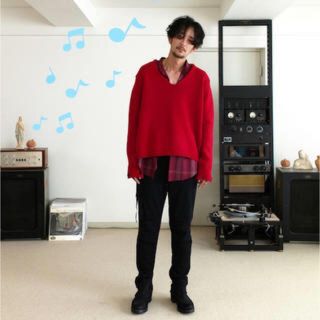 サンシー(SUNSEA)のSUNSEA サンシー 17AW V-NECK SWEATER サイズ3(ニット/セーター)