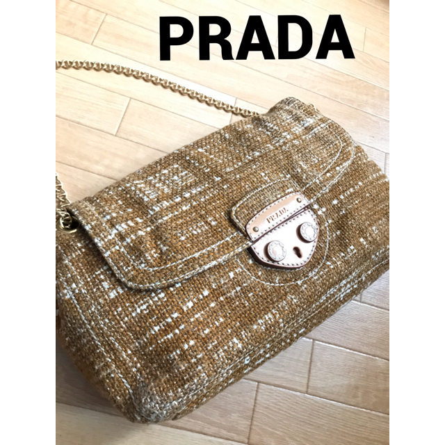 PRADA ツイード チェーンバッグ - ショルダーバッグ