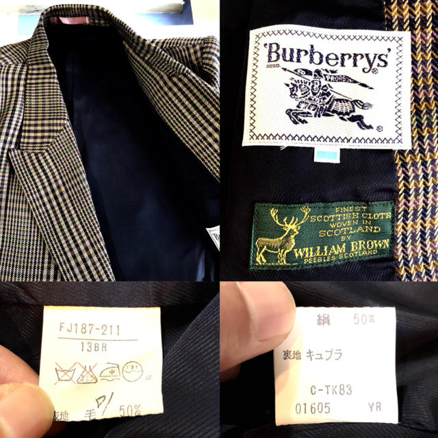 BURBERRY(バーバリー)のBurberry★テーラードジャケット★シルク★UKウール★チェック★バーバリー メンズのジャケット/アウター(テーラードジャケット)の商品写真