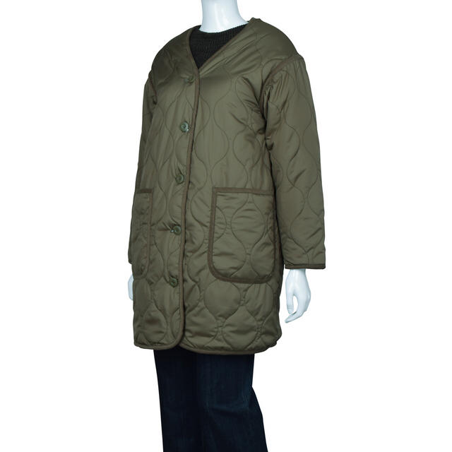 GU(ジーユー)の【GU】リバーシブル ロング キルティング ブルゾン コート レディースのジャケット/アウター(ロングコート)の商品写真