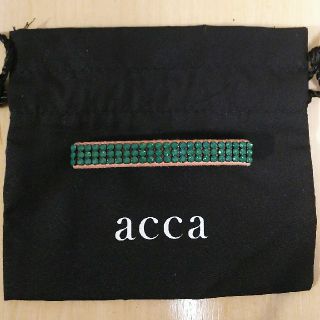 アッカ(acca)のSumire様専用新品❗️ acca バレッタ 小 ミニ グリーン×ピンク袋付(バレッタ/ヘアクリップ)