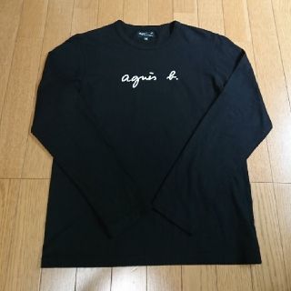 アニエスベー(agnes b.)の【極美品】agnes.b ロゴ プリント ロングTシャツ ブラック 2(Tシャツ(長袖/七分))