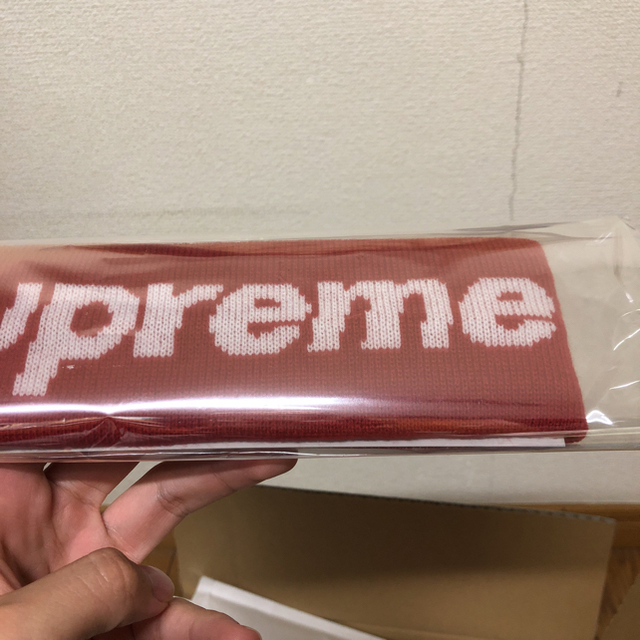 supreme New Era big logo headband 赤 2