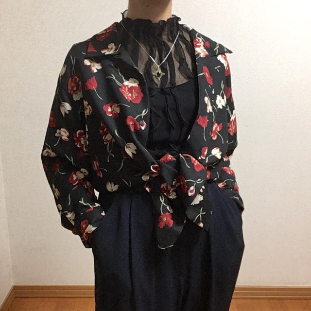 vintage クラシカルフラワーシャツ