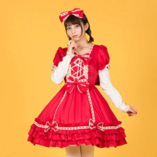 ボディライン(BODYLINE)のBODY LINE 赤 ロリータ ワンピース ♡ コスプレ ♡ 一式セット(コスプレ)