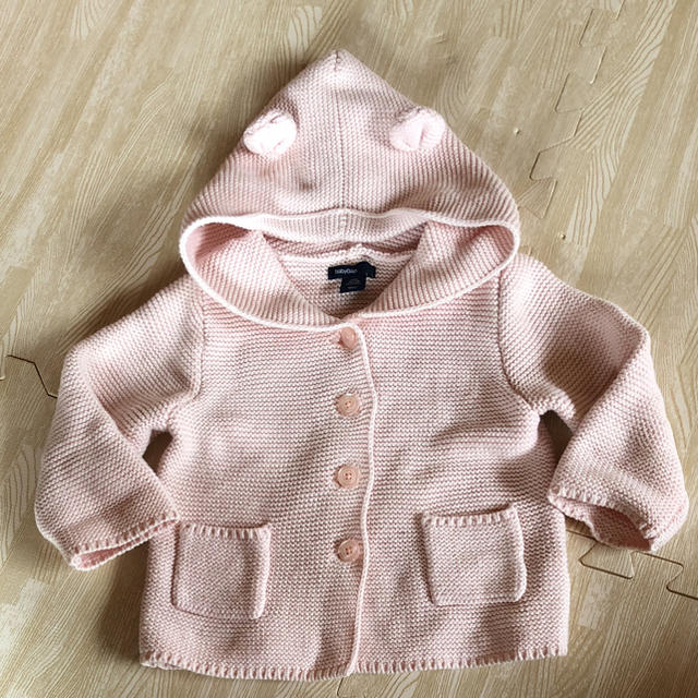 babyGAP(ベビーギャップ)のbabygap くま耳パーカー カーディガン 美品 キッズ/ベビー/マタニティのベビー服(~85cm)(ニット/セーター)の商品写真