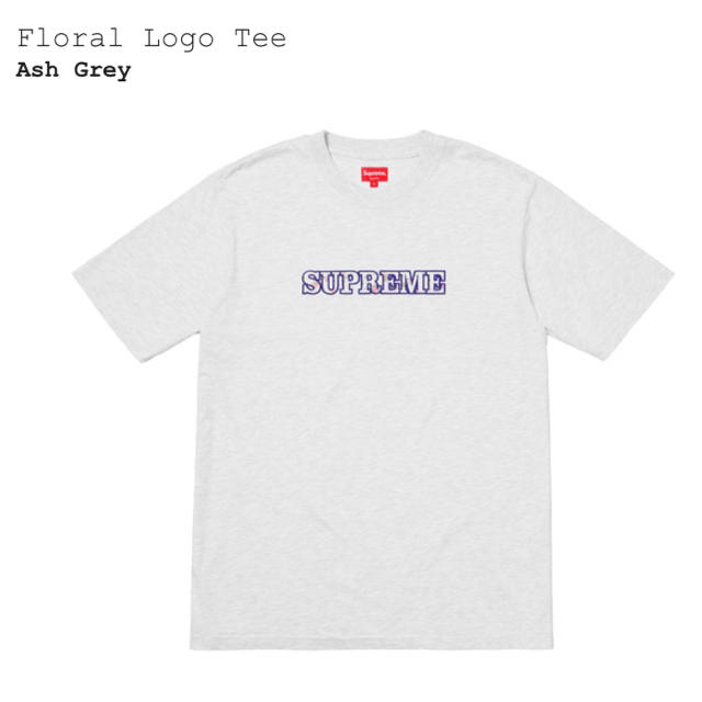Supreme(シュプリーム)の定価以下 Floral Logo Tee Ash Grey Sサイズ メンズのトップス(Tシャツ/カットソー(半袖/袖なし))の商品写真