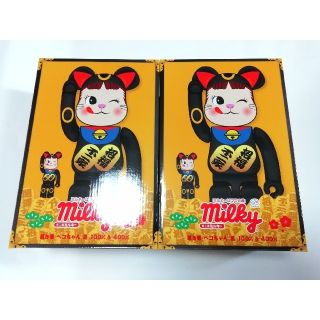 MEDICOM TOY   BE@RBRICK 招き猫 ペコちゃん 黒 ％＆％×2セット