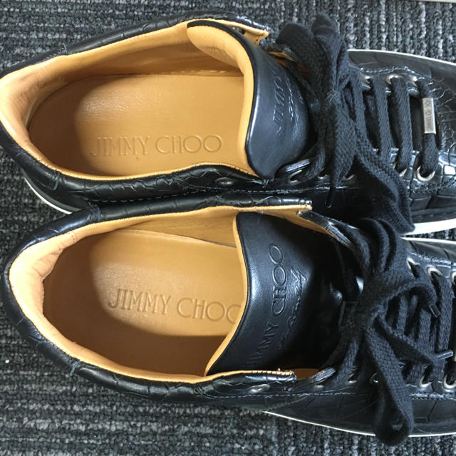 JIMMY CHOO black クロコ調エンボスドレザー