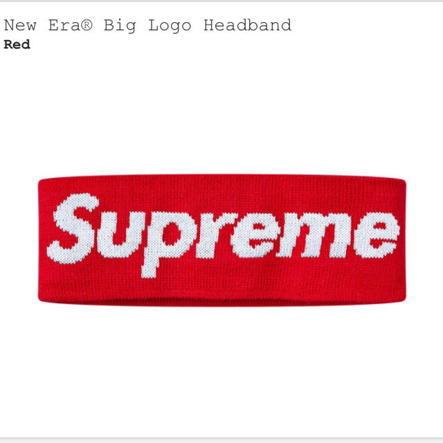 supreme New Era Big Logo Headband red帽子