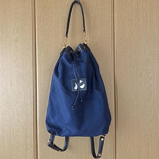 【良品✨】KITAMURA キタムラ リュック 内総柄 レザー ネイビー