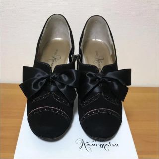 ギンザカネマツ(GINZA Kanematsu)の月末限定価格♡美品♡銀座かねまつリボンブーティー(size22.5㎝)(ブーティ)