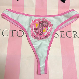 ヴィクトリアズシークレット(Victoria's Secret)のヴィクトリアシークレット Tバック ホワイト ピンク(ショーツ)