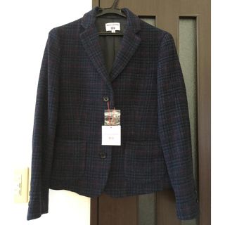 ユニクロ(UNIQLO)の未使用！ユニクロ×イネス♡ネイビーツイードチェックジャケット(テーラードジャケット)