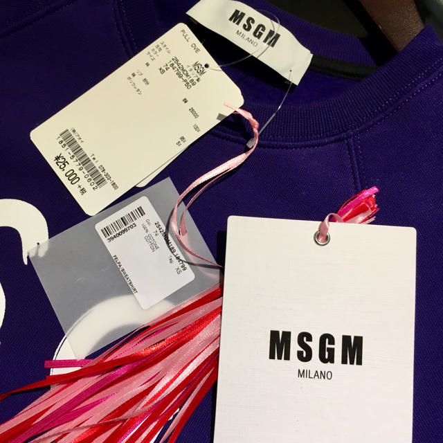 MSGM エムエスジーエム 新品 グラフィティーロゴ スウェット XS パープル