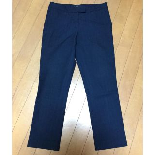 ジョゼフ(JOSEPH)の美品☆ジョゼフ☆美脚スーパーストレッチパンツ☆クロップド☆ネイビーピンストライプ(クロップドパンツ)