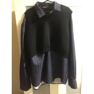 ラフシモンズ(RAF SIMONS)のNEVERCOMMON シャツ クロップドニット セット(ニット/セーター)