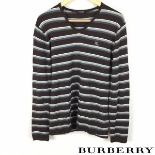 バーバリーブラックレーベル(BURBERRY BLACK LABEL)の美品 BURBERRY BLACK LABEL 長袖ニット ボーダー サイズ2(ニット/セーター)