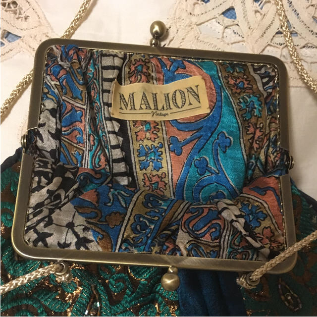 最終値下げ malion vintageがま口バッグ レディースのバッグ(ハンドバッグ)の商品写真