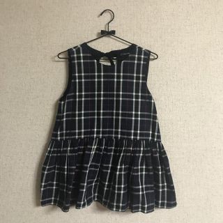 ザラ(ZARA)のzara ザラ  チェック バックリボン L(シャツ/ブラウス(半袖/袖なし))