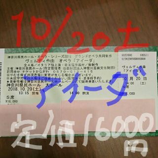 cococo様専用【アイーダ】神奈川県民ホール S 席チケット1枚B(オペラ)