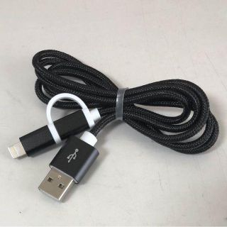 iPhone&MicroUSB 充電ケーブル 1m ブラック(その他)