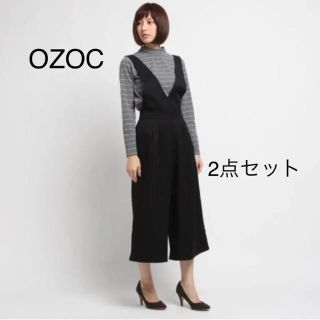 オゾック(OZOC)の新品 OZOC タートルカットソー＆オールインワン 2点セット(セット/コーデ)