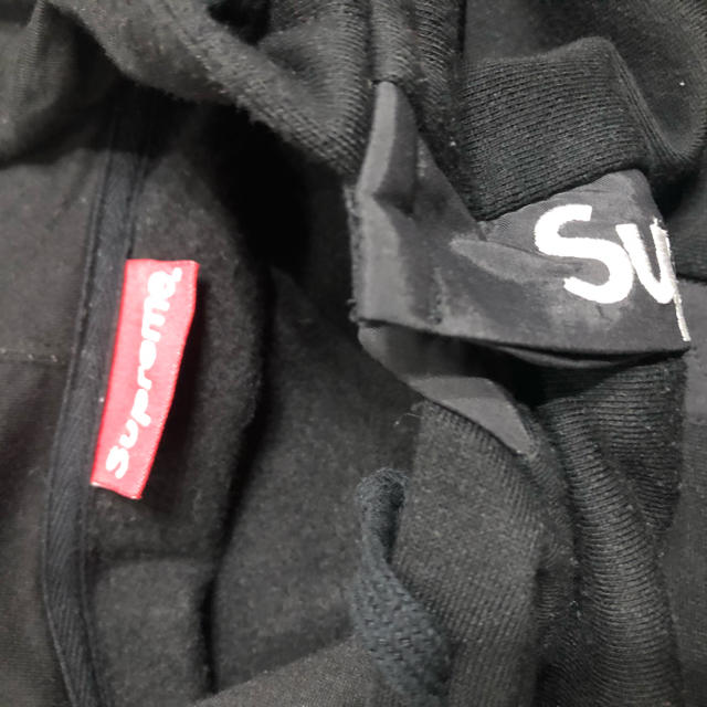 supremeテープロゴパーカー黒 XL