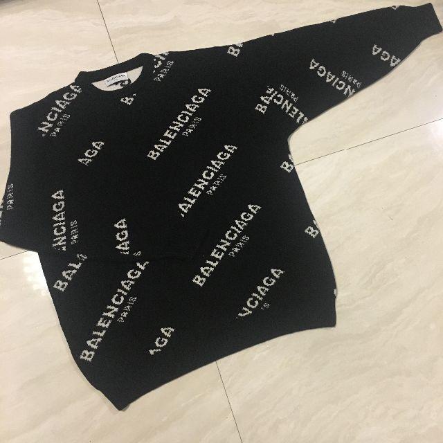 大好き Balenciaga - 超美品 バレンシアガ ウールセーター ロゴリスト