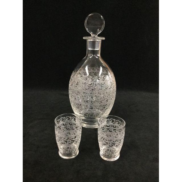 オールド・バカラ ローハン Baccarat Rohan デカンタ&樽型グラス2