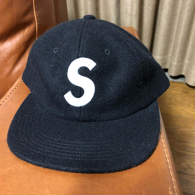 supreme Wool S Logo 6-Panel 黒 sロゴ ウール