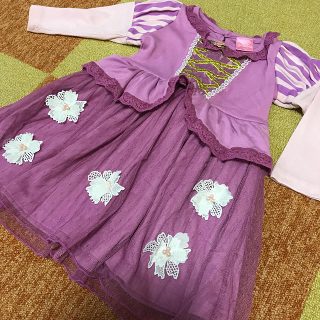 Disney(ディズニー)のラプンツェルワンピース キッズ/ベビー/マタニティのキッズ服女の子用(90cm~)(ワンピース)の商品写真