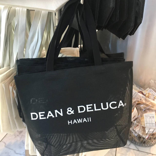 ハワイ限定！DEAN&DELCAメッシュトートバッグ黒色