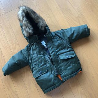 ベビーギャップ(babyGAP)のGAP baby 12-18m カーキ ダウン コート 美品(ジャケット/コート)