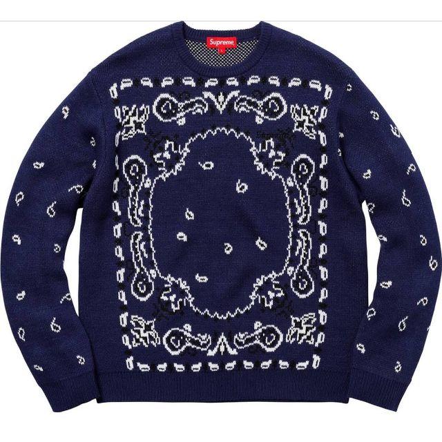 Supreme - supreme bandana sweater navy Lの通販 by iotiot1234's ...