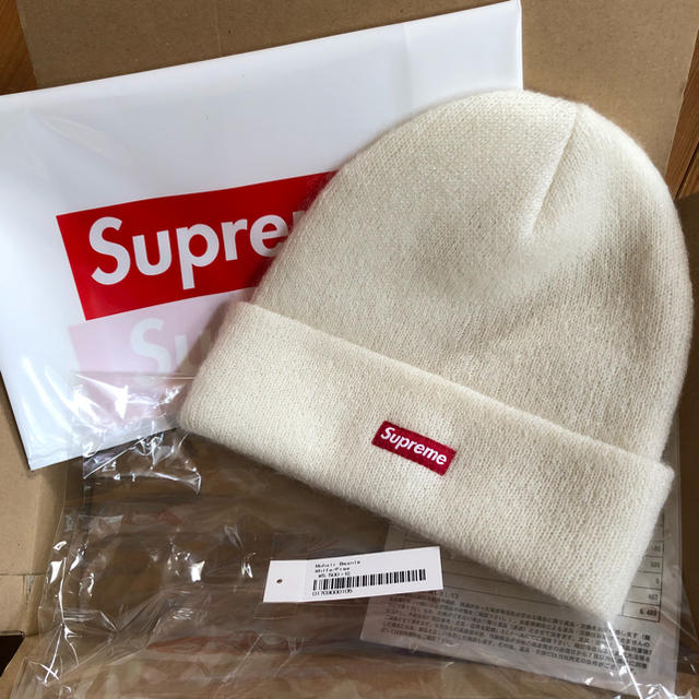 supreme mohair beanie white