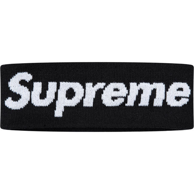 送料込 supreme new era big logo headband 黒