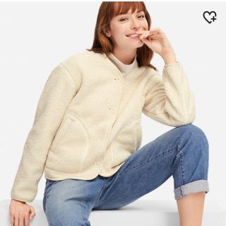 ユニクロ(UNIQLO)のフリースノーカラージャケット Ｓサイズ 新品(ノーカラージャケット)