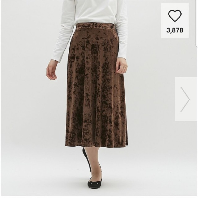 GU(ジーユー)のGUベロアフレアースカート レディースのスカート(ロングスカート)の商品写真