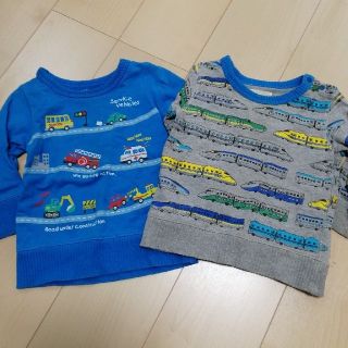 マザウェイズ(motherways)のマザウェイズ 90 トレーナー2枚セット車新幹線トミカプラレール好きに♪長袖(Tシャツ/カットソー)