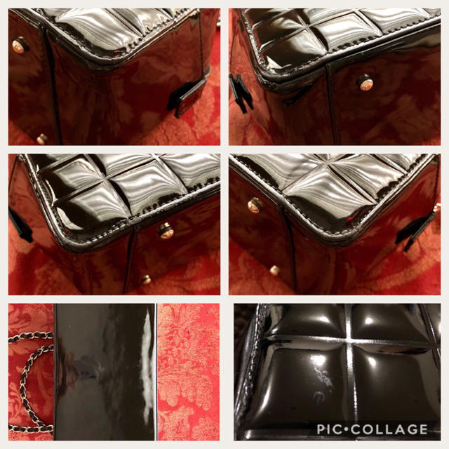 CHANEL(シャネル)のシャネル  マトラッセ  ブラック エナメル レディースのバッグ(ハンドバッグ)の商品写真