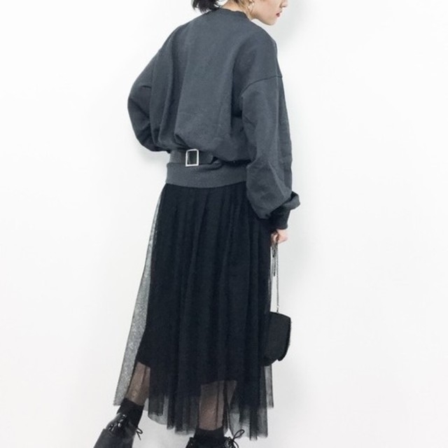 Ameri アメリ BACK BELT SWEAT TOP