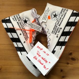 オフホワイト(OFF-WHITE)の新品 THE10 converse×OFF-WHITE chuck70hi v2(スニーカー)